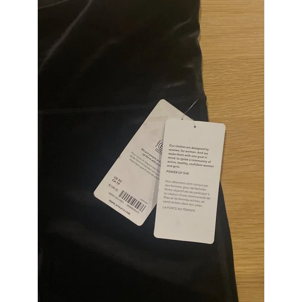NWT Athleta XS Elation Velvet Flare Pant Black Pants High-Rise Flared $109 - Picture 8 of 16
